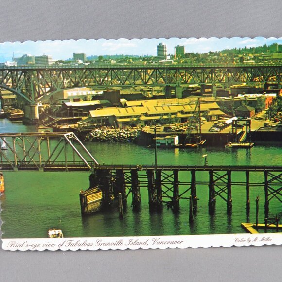 Vintage Postcard - Granville Island Birds Eye View - Dexter Press - Picture 1 of 4